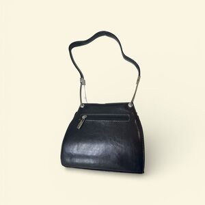 Simple Black Leather Handbag with wallet